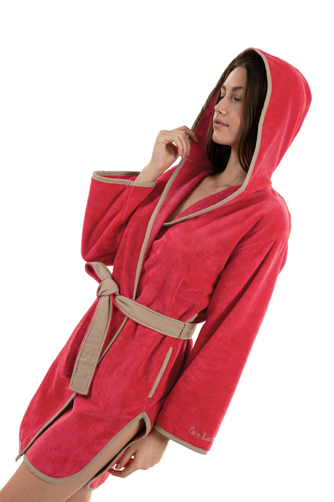 Μπουρνούζι New Comfy Red με κουκούλα Large