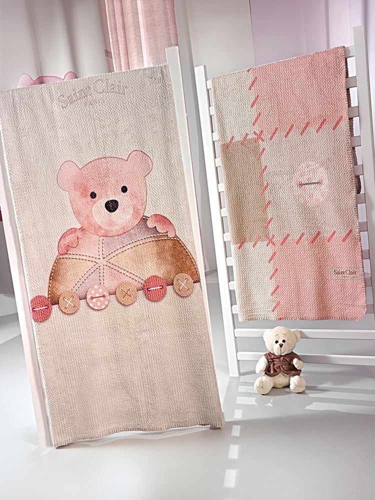 Βρεφική Κουβέρτα UltraSoft Teddy Rose 110×140