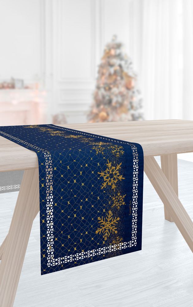 Χριστουγεννιάτικη Τραβέρσα 2031 Blue Laser Cut 40x160