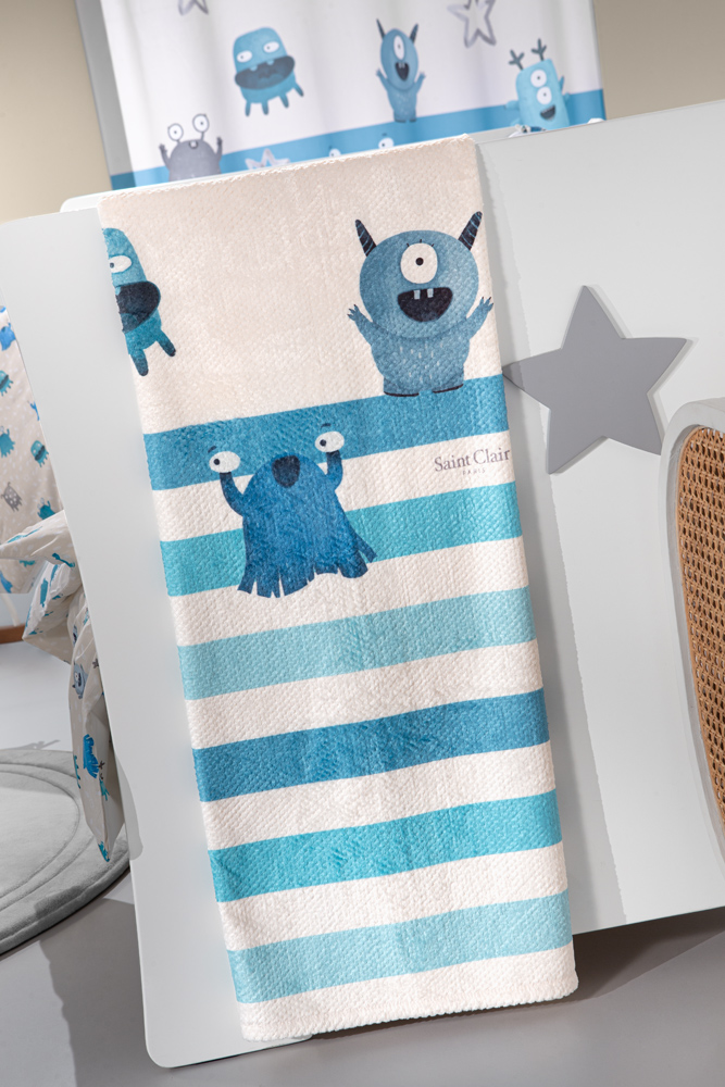 Κουβέρτα Bebe Ultrasoft Monsters Blue 110x140