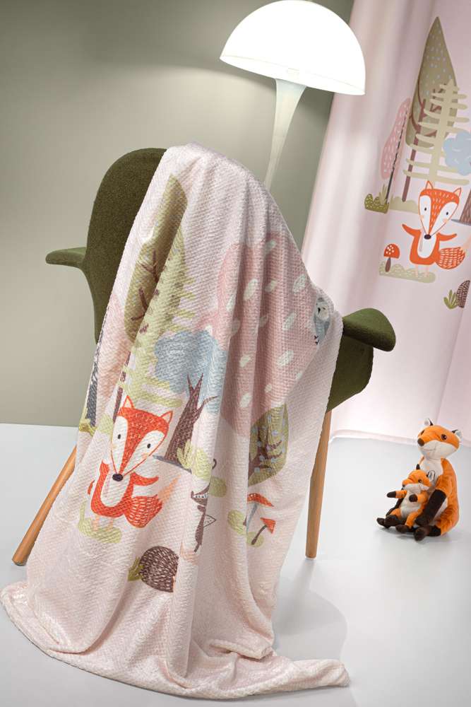 Κουβέρτα Bebe Ultrasoft Timber Pudra 110×140