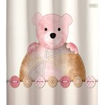 Παιδική & Βρεφική Κουρτίνα Soft-Touch Teddy Rose με Τρουκς 160x240