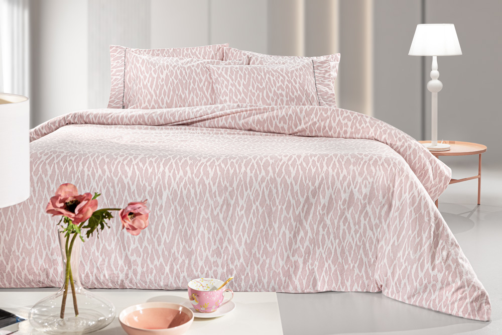 Σετ 4τμχ Σεντόνια Magma Dusty Pink Flannel με Λάστιχο 165×200+35